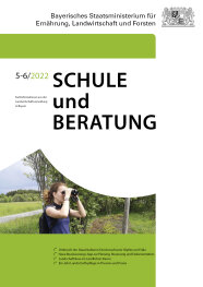 Titelblatt Schule und Beratung Ausgabe Mai, Juni; Frau sieht mit Fernglas in die Ferne