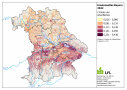 C-Faktor von Ackerflächen in einer Bayernkarte mit hoher Auflösung