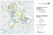 Bayernkarte mit eingezeichneten Grundwasserkörpern und Messstellen
