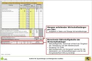 Berechnungsergebnisse Wirtschaftsdüngeranfall im Excelprogramm.