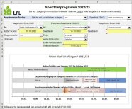 Eingabemaske des Excelprogramms zur Sperrfristüberprüfung