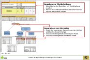 Eingabemaske für die Weidehaltung und Separation im Excelprogramm.