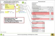 Eingabemaske für die Betriebs- und Flächendaten im Excelprogramm.