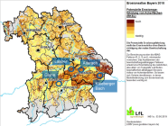 Lage der vier Untersuchungsregionen in Bayern