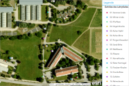 Luftbild-Karte des Gehölzlehrpfads und Agrarökologischen Lehrpfads Freising
