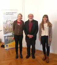 Die ersten Sieger des Wettbewerbs: Ulrike Nücker, Hermann Grau, Ines Feldner (von links nach rechts).