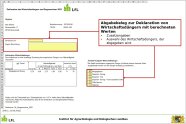 Eingabemaske zur Erstellung des Abgabebelegs im Excelprogramm.