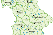 Lage der BioRegio-Betriebe in Bayern