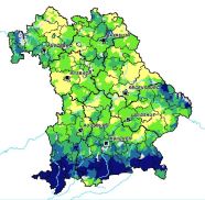 Bayernkarte: Erosion Zunahme Faktor R
