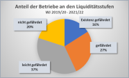 Tortendiagramm: Anteil der Betriebe an den Liquiditätsstufen