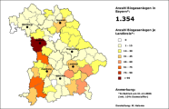 Anzahl der Biogasanlagen je Landkreis