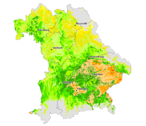 Karte der Anbaueignung für Soja in Bayern