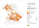 Bayernkarte des Anteils der Sojabohnen an der Ackerfläche 2014