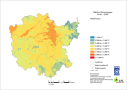 Karte der mittleren Wärmesumme in Mittelfranken