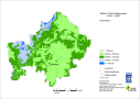 Karte der mittleren Niederschlagssumme in Unterfranken