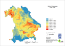 Bayernkarte der mittleren Wärmesumme vom 1.5. bis 15.9.