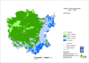 Karte der mittleren Niederschlagssumme in Mittelfranken