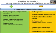 Checkliste für Betriebe - wie interessant ist die Teilnahme an Label-Programmen?