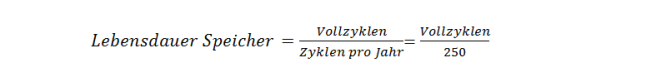 Rechenformel Lebensdauer Stromspeicher