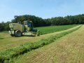 Landwirtschaftliche Maschine bei der Ernte in Luzernefeld