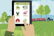 Tabletnutzung in der Landwirtschaft, gezeichnet