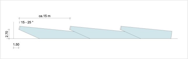 Grafik Einbauempfehlung für Ventilatoren in Längsrichtung