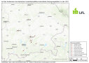 Landkarte der auf das Vorkommen des Asiatischen Laubholzbockkäfers kontrollierten Entsorgungsstätten 2021