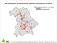 Bayernkarte mit allen Ambrosia-Fundorten mit mehr als 100 Pflanzen von 2007 bis 2220