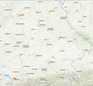 Karte mit Fallenstandorten in Bayern