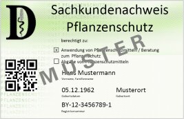 Sachkundenachweisausweis Vorderseite