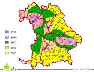 Figure 1:Development of the European corn borer infestation in Bavaria