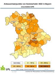 Karte von Bayern mit Anbauschwerpunkten von Hafer Ernte 2022			