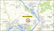 Landkarte mit Kennzeichnung des Treffpunktes zum Feldtag Trockenforschung