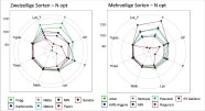 2 bunte Netzdiagramme für Wintergerste 2-und mehrzeilig