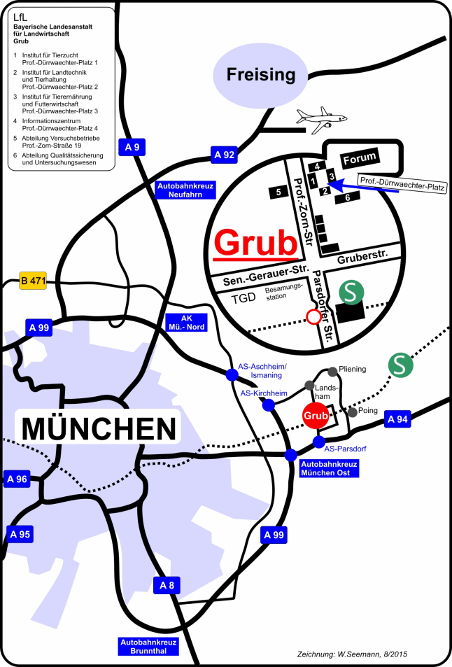Lageplan der LfL in Grub