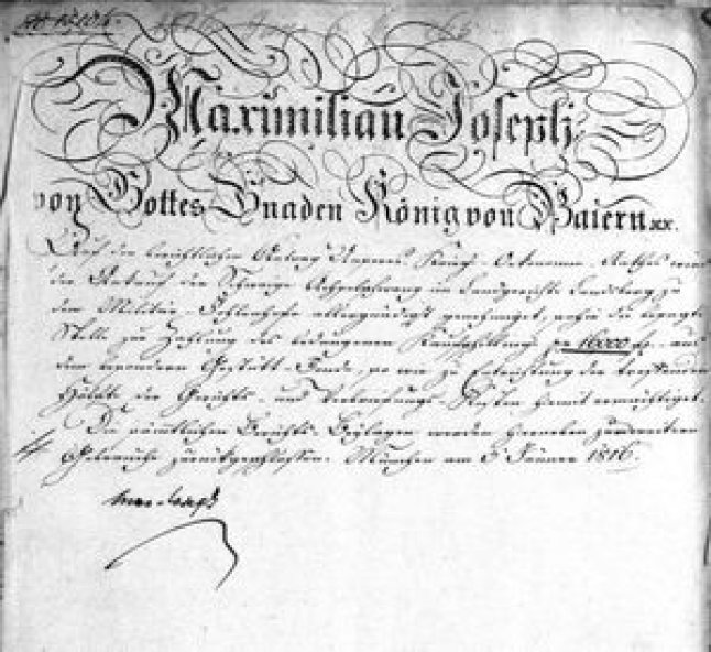 Stiftsurkunde altes historisches Dokument