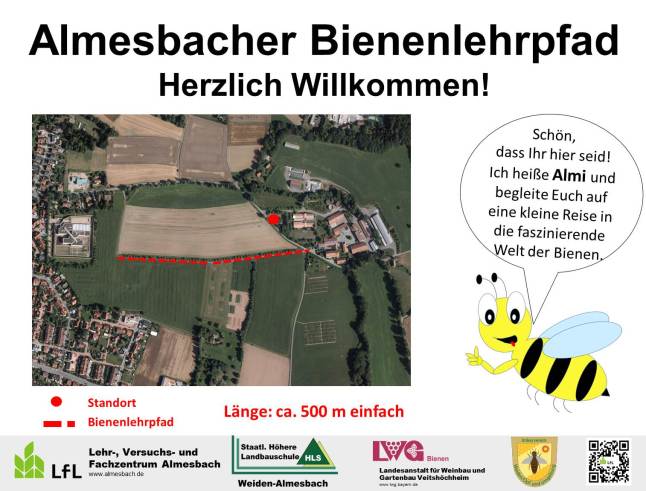 Wegbeschreibung Bienenlehrpfad - Bildquelle: Bayerisches Vermessungsverwaltung, www.geodaten.bayern.de