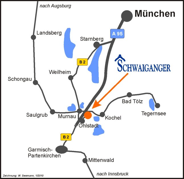 Kartenskizze Lageplan Schwaiganger