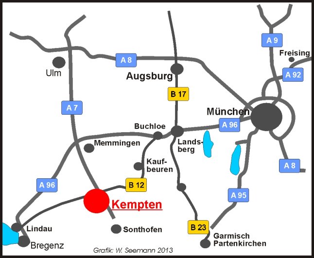 Anfahrsskizze nach Kempten