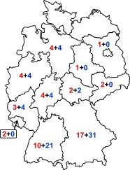 Bayernkarte mit den eingezeichneten Demonstrationsbetrieben