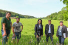 Landwirte Grenzebach, Ministerin Kaniber, LfL-Präsident Sedlmayer und Expertin Dr. Heinz.