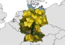 Dekobild: Deutschlandkarte mit Rapsblüte
